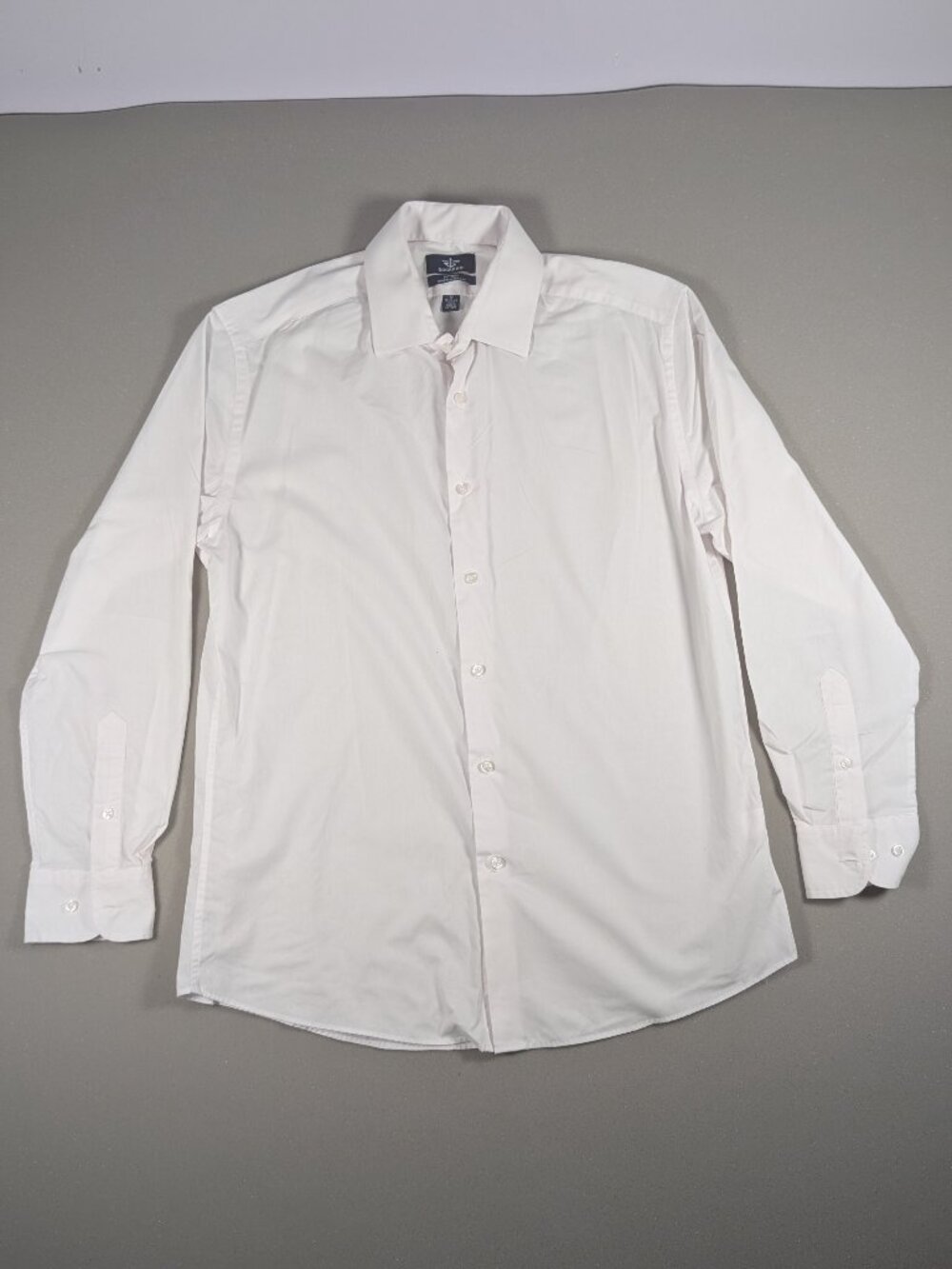 Men's LS Dockers White Fitted Button Down Dress Shirt Size M